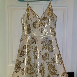 B Darlin Gold and White Dress